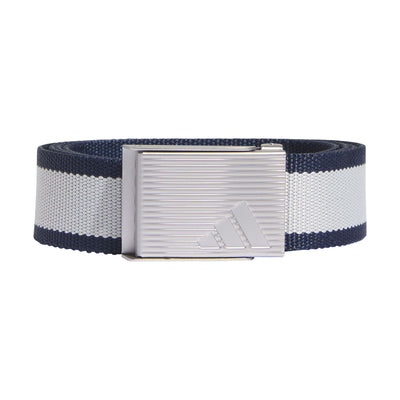 Reversible Striped Webbing Belt Navy/Silver - SS25